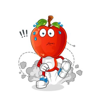 Elma kafalı çizgi film çizimi. karakter vektörü