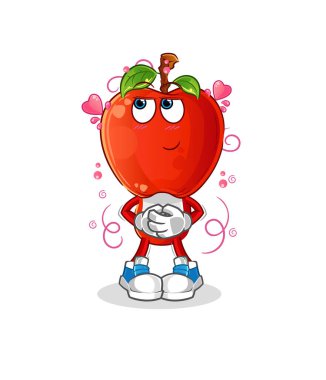 elma kafalı utangaç vektör. çizgi film karakteri