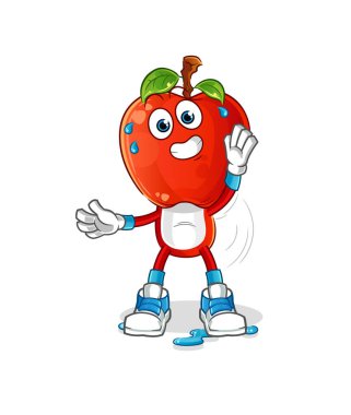 Elma kafalı çizgi film karakteri. çizgi film maskotu vektörü