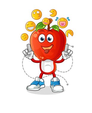 Elma kafalı çizgi film karakteri gülüyor ve alay ediyor. çizgi film vektörü