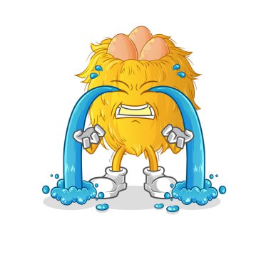 Kuş yuvası ağlaması çizimi. karakter vektörü