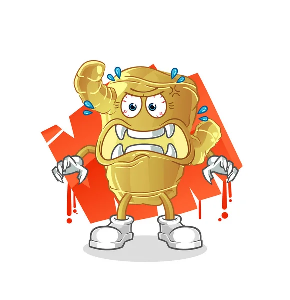 Kızıl canavar vektörü. çizgi film karakteri