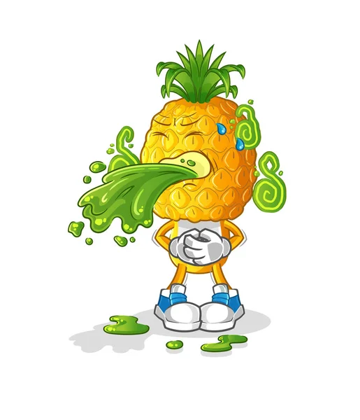Pineapple Head Cartoon Throw Cartoon Mascot Vector — Stock Vector