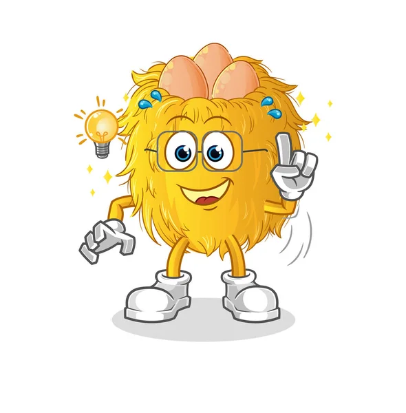 Kuş yuvasının bir fikir karikatürü var. maskot vektörü