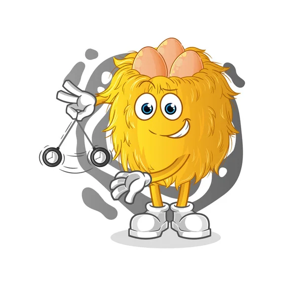 Kuş yuvası hipnotize edici çizgi film. çizgi film maskotu vektörü