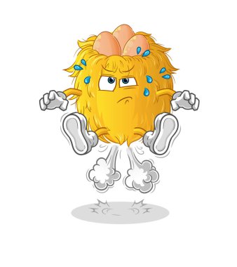 Kuş yuvası osuruktan atlama illüstrasyonu. karakter vektörü