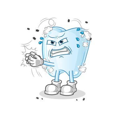 Köpük kapaklı diş sinek karakteri. çizgi film maskotu vektörü