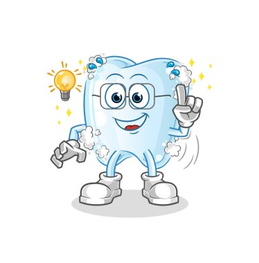 Köpüklü diş bir fikir karikatürü. maskot vektörü