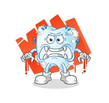 Köpük canavar vektörlü diş. çizgi film karakteri