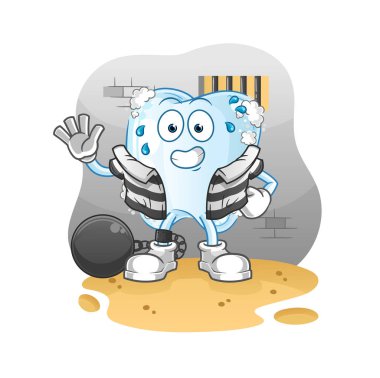 Hapiste köpüklü sabıkalı diş. çizgi film karakteri