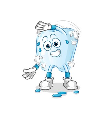 Köpüklü diş germe karakteri. çizgi film maskotu vektörü