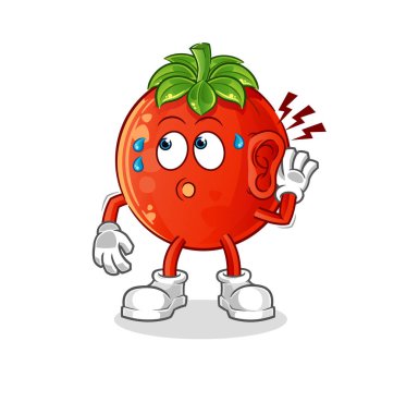 Domates kulak misafiri olma vektörü. çizgi film karakteri