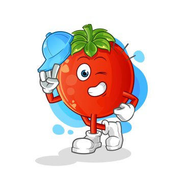 Domates genç erkek karakter çizgi filmi