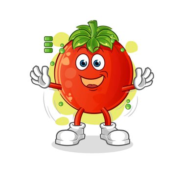Domates pil karakteri. çizgi film maskotu vektörü