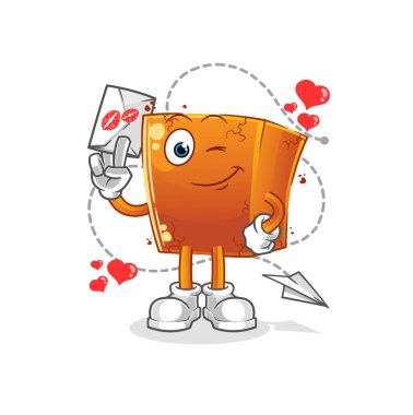 Brick Hold aşk mektubu illüstrasyonu. karakter vektörü