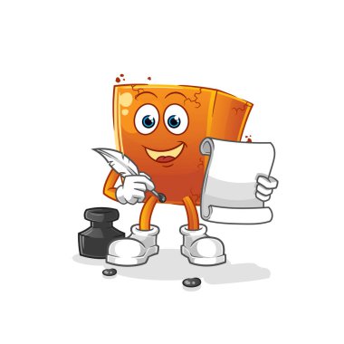 tuğla yazar vektörü. çizgi film karakteri