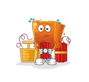 Brick Dynamite karakteri. çizgi film maskotu vektörü