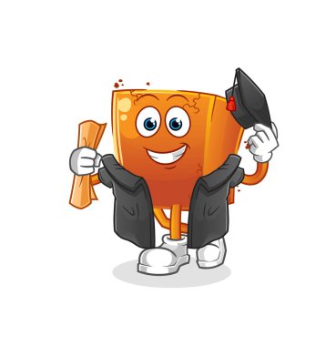 Brick mezuniyet vektörü. çizgi film karakteri