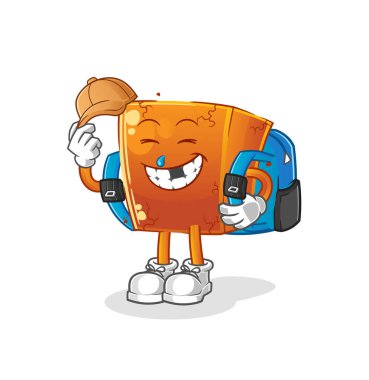 Brick okul vektörüne gidiyor. çizgi film karakteri