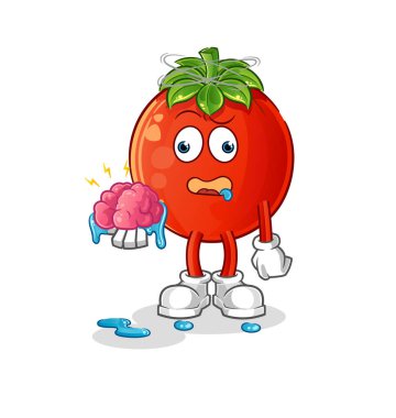 Domates, beyin vektörü yok. çizgi film karakteri