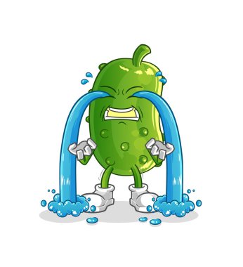 Salatalık ağlayan illüstrasyon. karakter vektörü