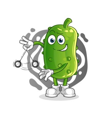 Salatalık hipnotize edici çizgi film. çizgi film maskotu vektörü