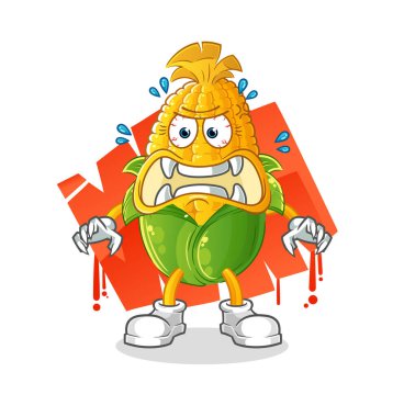 Mısır canavarı vektörü. çizgi film karakteri