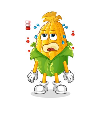 Mısır düşük batarya maskotu. çizgi film vektörü