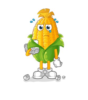 Mısır mendille ağlar. çizgi film maskotu vektörü