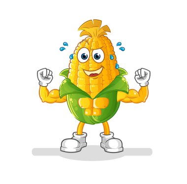 Mısır kaslı çizgi film. çizgi film maskotu vektörü