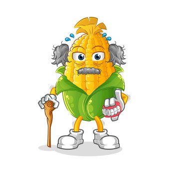 Mısır beyazı saçlı yaşlı adam. karakter vektörü