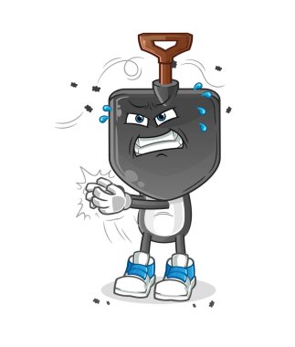 Kürek kafalı çizgi film karakteri. çizgi film vektörü