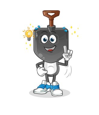 Kürek kafa çizgi filminin bir fikri var. maskot vektörü