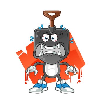 Kürek başlı canavar vektörü. çizgi film karakteri