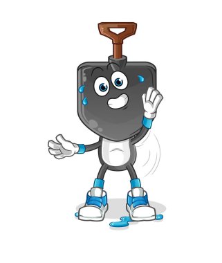 Kürek kafalı çizgi film karakteri. çizgi film maskotu vektörü