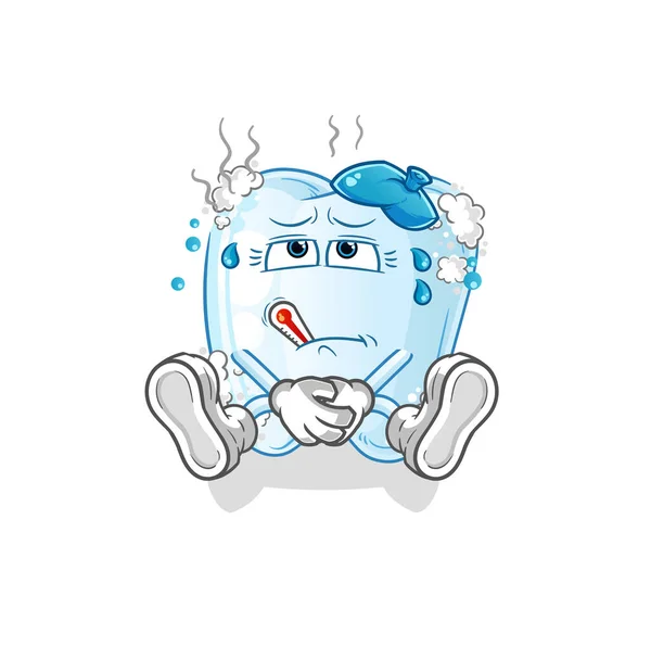 有泡沫病病媒的牙齿 卡通人物 — 图库矢量图片