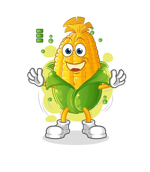 Corn Full Battery Character Cartoon Mascot Vector — Stock Vector