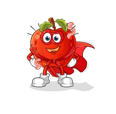 Elma ve solucan kahraman vektörü. çizgi film karakteri