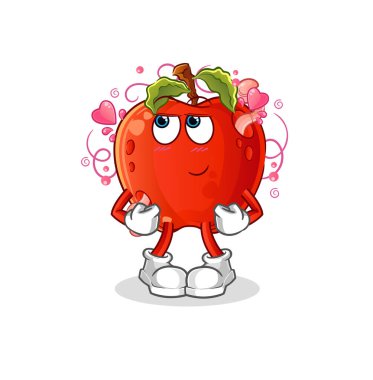 Kurtlu elma utangaç vektör. çizgi film karakteri