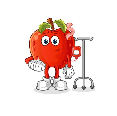 Elma solucanlı, illüstrasyonlu. karakter vektörü