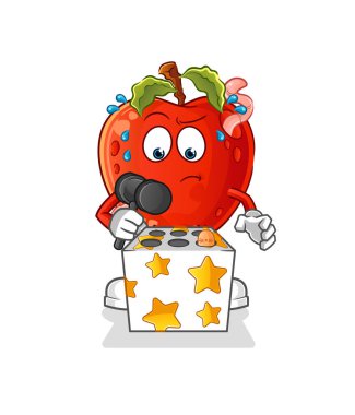 Kurtlu elma, köstebek maskotunu hakladı. çizgi film vektörü