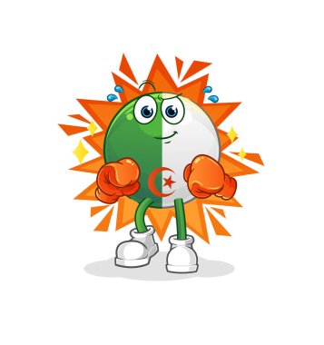 Cezayirli boksör karakteri. çizgi film maskotu vektörü