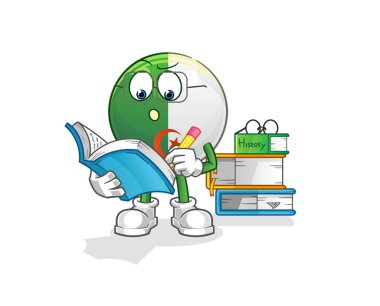 Cezayir bayrağı maskot eğitimi alıyor. çizgi film vektörü