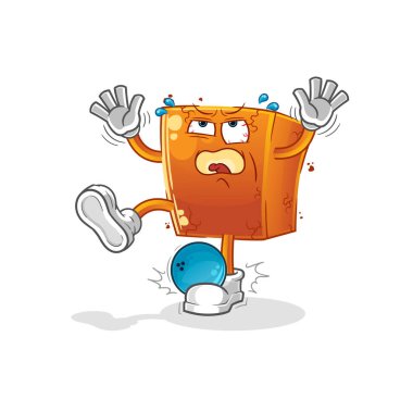 Bowling çizgi filminden Brick Hiten. çizgi film maskotu vektörü