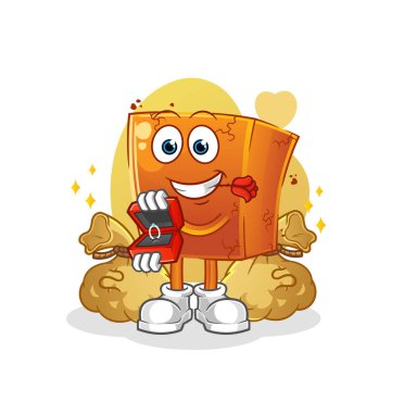 Tuğla yüzükle teklif. çizgi film maskotu vektörü