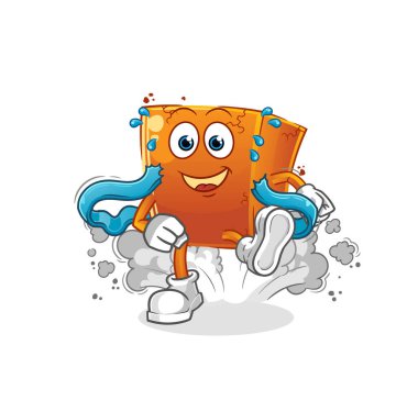 Brick Runner karakteri. çizgi film maskotu vektörü