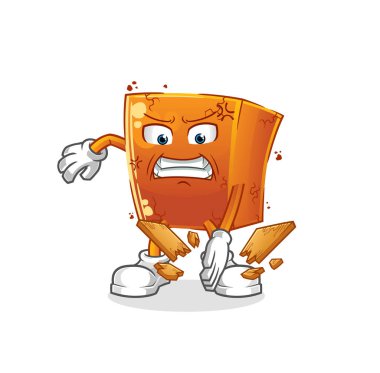 Brick karate maskotu. çizgi film vektörü