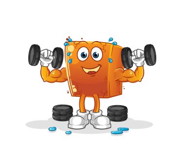 Tuğla ağırlık çalışması illüstrasyonu. karakter vektörü