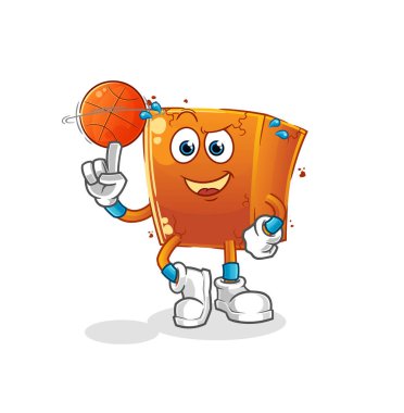 Brick basketbol maskotu. çizgi film vektörü