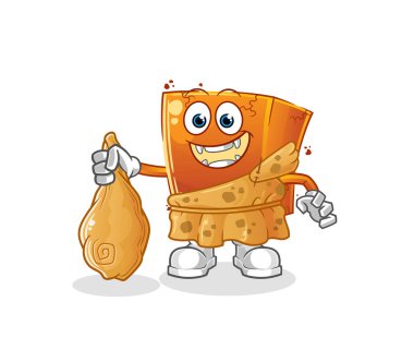 Tuğla antik karikatür. çizgi film maskotu vektörü